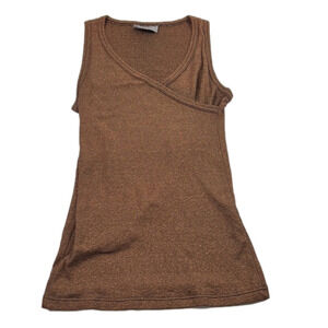 Anthropologie Michael StarsMetallic Bronze Ribbed  Tank Tops